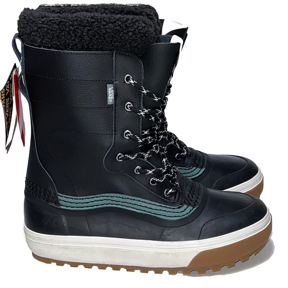 Vans Standard Snow MTE Boots Black Duck Green Snow Boots Men’s Size 8 Leather - Picture 1 of 16
